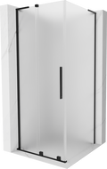 Mexen Velar L posuvná sprchová kabína 90 x 90 cm, matné sklo, čierna - 871-090-090-33-70