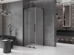 Mexen Velar L posuvná sprchová kabína 90 x 90 cm, matná, čierna - 871-090-090-33-70
