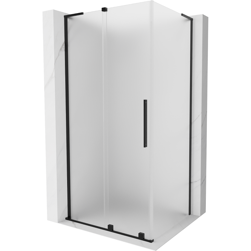 Mexen Velar L posuvný sprchový kút 120 x 110 cm, matný, čierny - 871-120-110-33-70