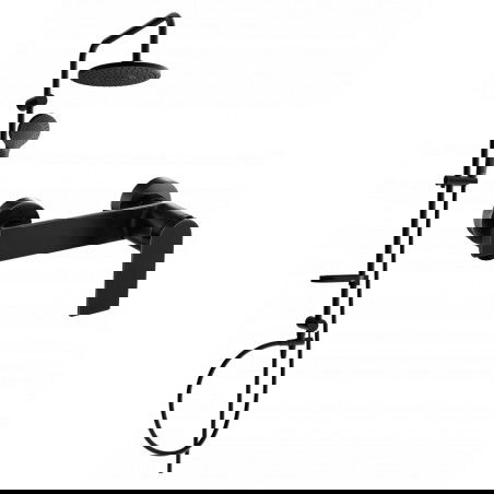 Mexen Erik nástenná sprchová sada s dažďovou sprchou a sprchovou batériou Zero, čierna - 71140205-70