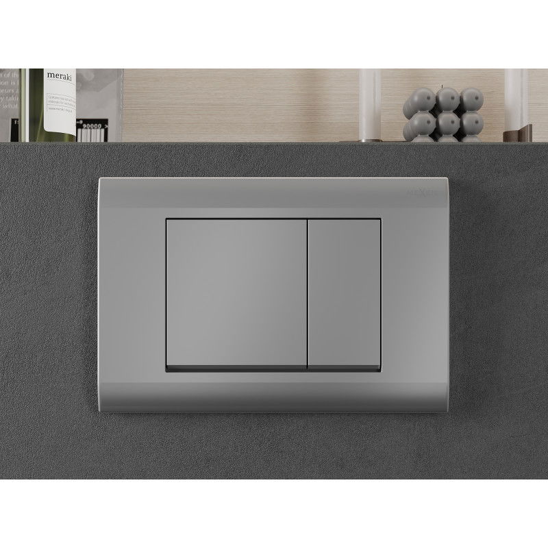 Mexen Fenix Air 01 pneumatické splachovacie tlačidlo, matný chróm - 6A0102