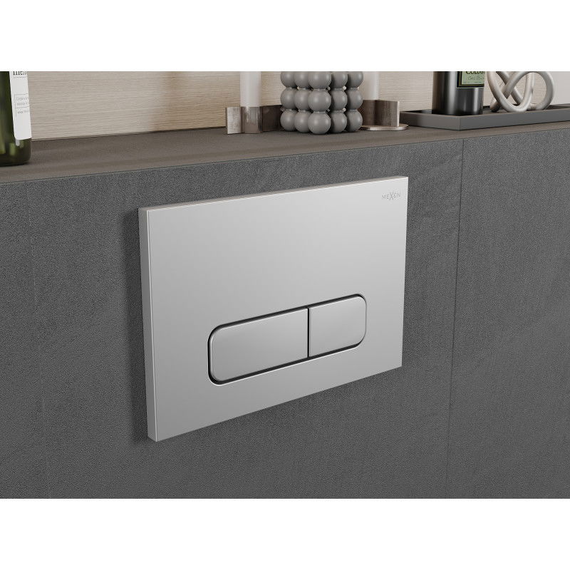 Mexen Fenix Air 02 pneumatické splachovacie tlačidlo, matný chróm - 6A0202