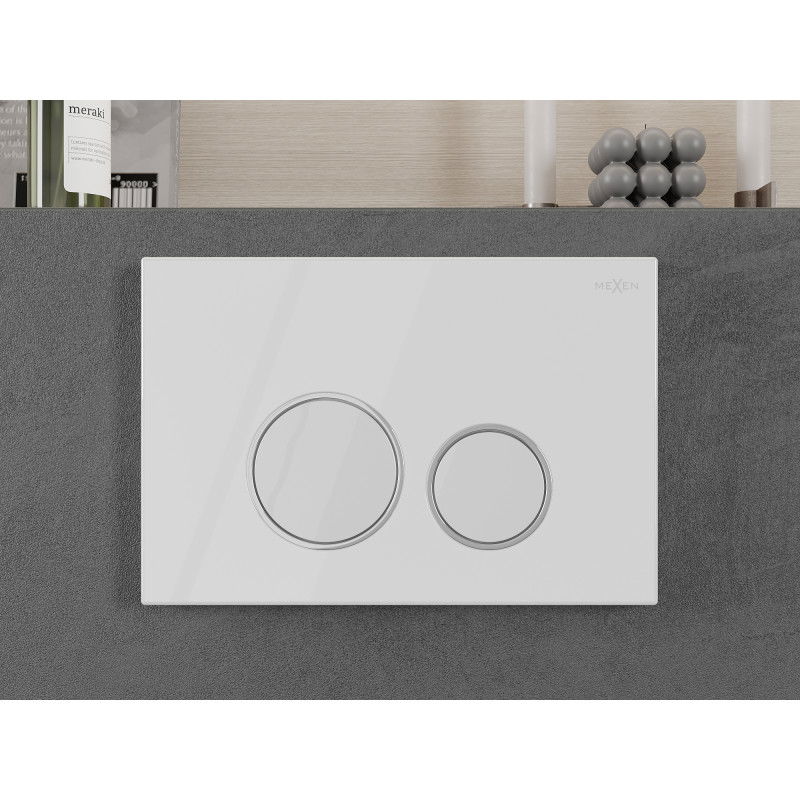 Mexen Fenix Air 05 pneumatické splachovacie tlačidlo, biely lesklý - 6A0500