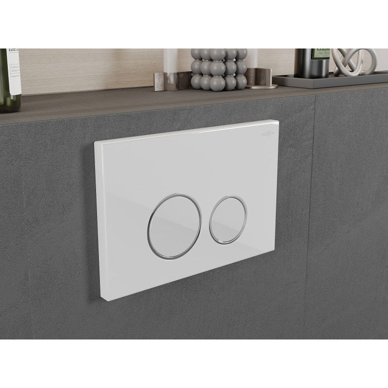 Mexen Fenix Air 05 pneumatické splachovacie tlačidlo, biely lesklý - 6A0500