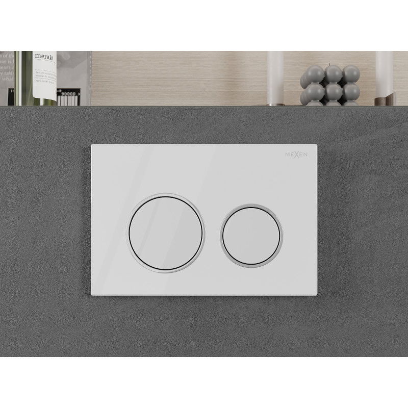 Mexen Fenix Air 07 XS pneumatické splachovacie tlačidlo, biela lesklá - 6A0700