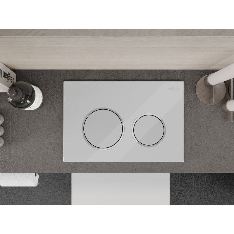 Mexen Fenix Air 07 XS pneumatické splachovacie tlačidlo, biela lesklá - 6A0700