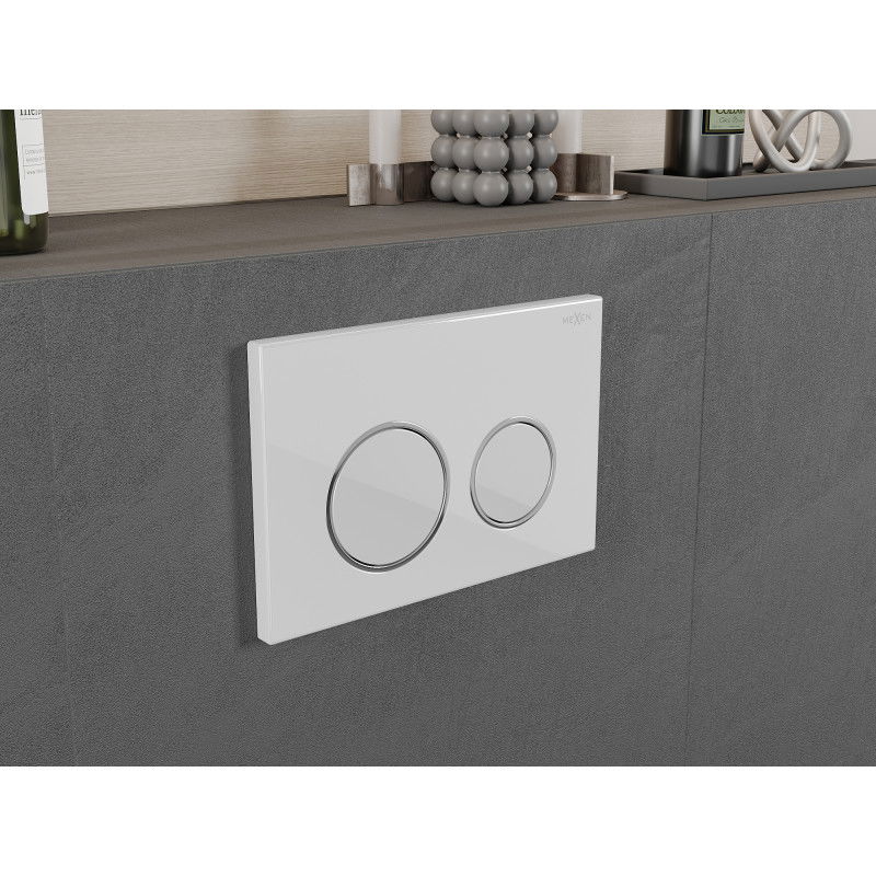 Mexen Fenix Air 07 XS pneumatické splachovacie tlačidlo, biela lesklá - 6A0700