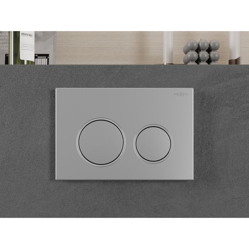 Mexen Fenix Air 07 XS pneumatické splachovacie tlačidlo, matný chróm - 6A0702