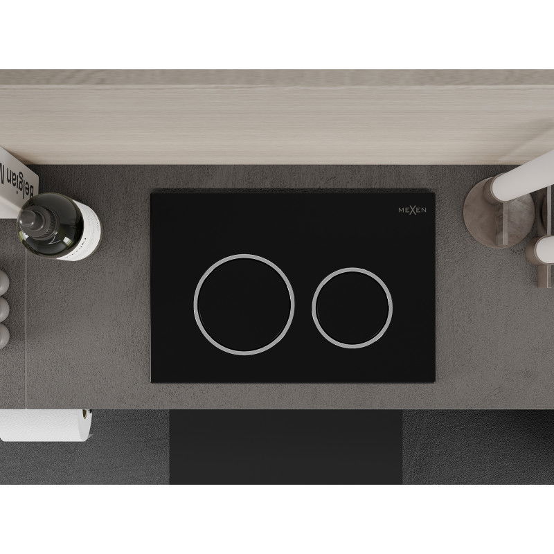 Mexen Fenix Air 07 XS pneumatické splachovacie tlačidlo, čierne - 6A0703