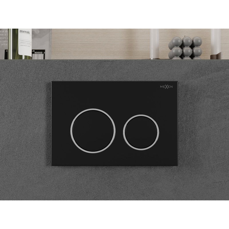 Mexen Fenix Air 07 XS pneumatické splachovacie tlačidlo, čierne - 6A0703