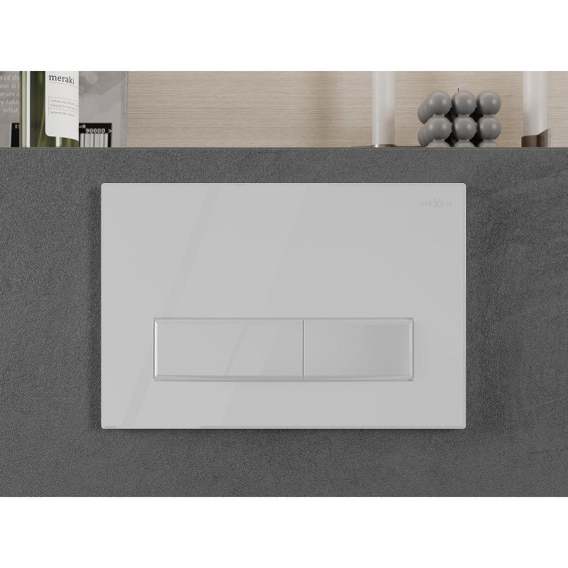 Mexen Fenix Air 09 pneumatické splachovacie tlačidlo, biele lesklé - 6A0900