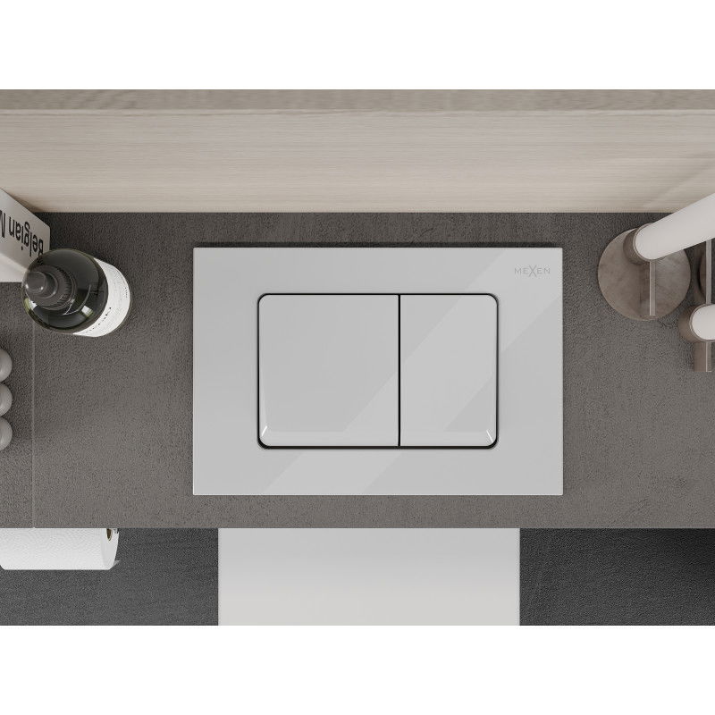 Mexen Fenix Air 10 XS pneumatické splachovacie tlačidlo, biely lesklý - 6A1000