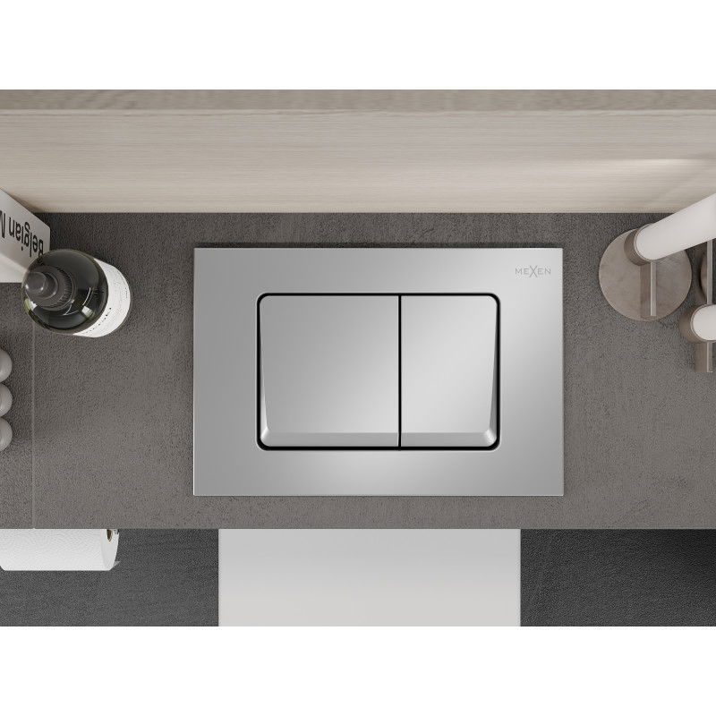 Mexen Fenix Air 10 XS pneumatické splachovacie tlačidlo, matný chróm - 6A1002