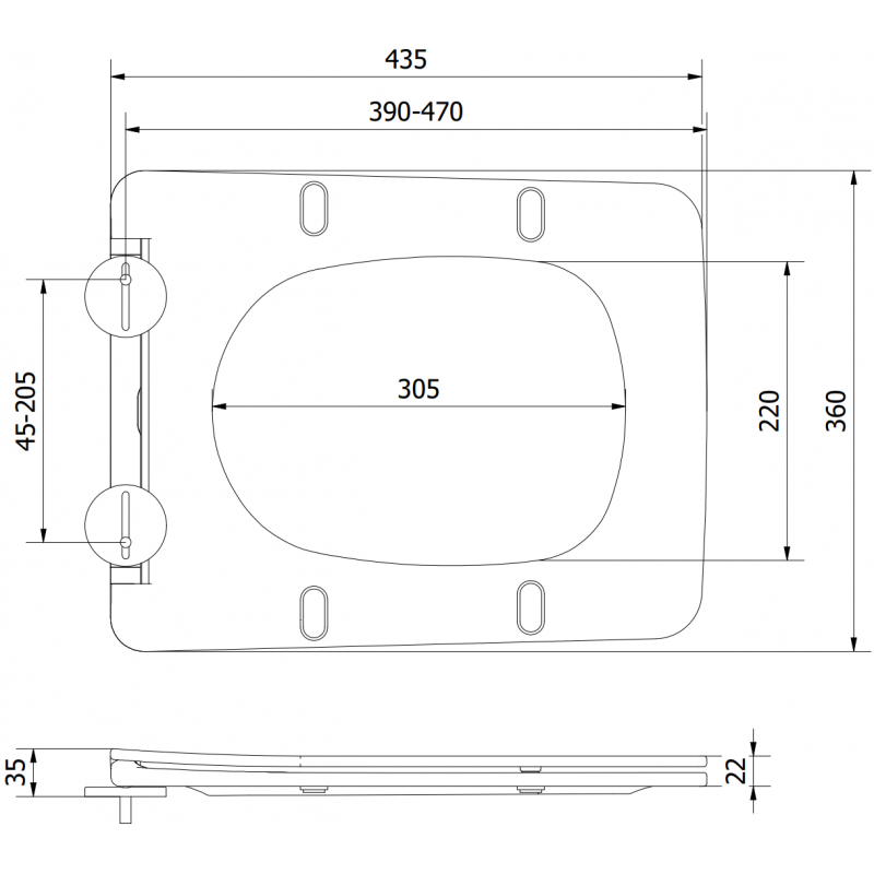 Mexen Vera doska pomaly klesajúca slim, duroplast, čierna matná - 39164085