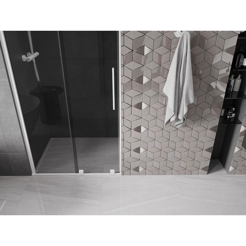 Mexen Velar posuvné sprchové dvere 90 cm, grafit, biele - 871-090-000-41-20