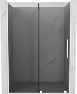 Mexen Velar sprchové dvere posuvné 140 cm, grafitové, biele - 871-140-000-41-20