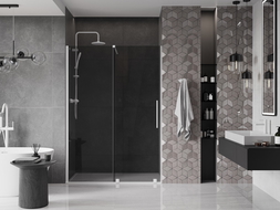 Mexen Velar posuvné sprchové dvere 130 cm, grafit, biele - 871-130-000-41-20
