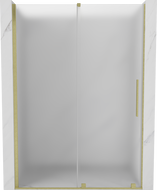 Mexen Velar sprchové dvere posuvné 140 cm, mliečne, zlaté kartáčované - 871-140-000-31-55