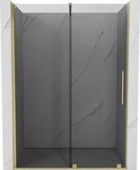 Mexen Velar posuvné sprchové dvere 130 cm, grafitové, zlaté kartáčované - 871-130-000-41-55