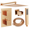 Mexen Cube DR02 podomietková sprchová súprava s dažďovou sprchou 30 cm, ružové zlato - 77502DR0230-60