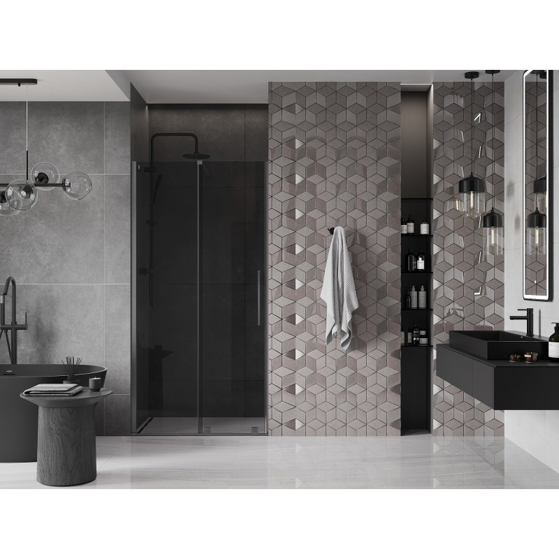 Mexen Velar posuvné sprchové dvere 90 cm, grafit, brúsená gun gray - 871-090-000-41-66