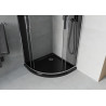 Mexen Rio sprchovací kút polkruhový 80 x 80 cm, grafit, chróm + vanička Flat, čierna - 863-080-080-01-40-4170