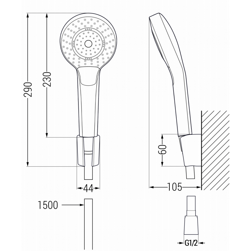 Mexen R-05 bodová sprchová súprava, zlatá - 785055052-50