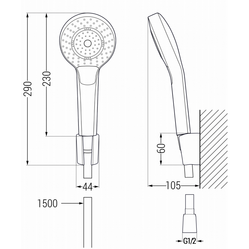 Mexen R-05 bodová sprchová sada, chróm - 785055052-00