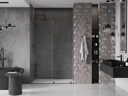 Mexen Velar posuvné sprchové dvere 160 cm, transparentné, gun metal - 871-160-000-01-95