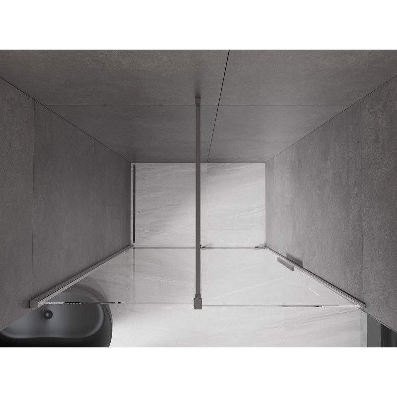 Mexen Velar posuvné sprchové dvere 140 cm, transparentné, gun metal - 871-140-000-01-95