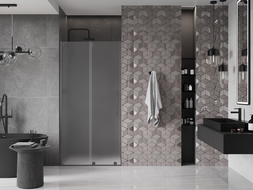 Mexen Velar posuvné sprchové dvere 120 cm, matné, gun metal - 871-120-000-31-95