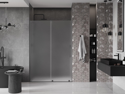 Mexen Velar posuvné sprchové dvere 140 cm, mráz, gun metal - 871-140-000-31-95