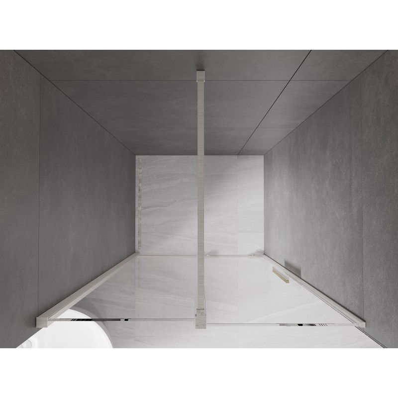 Mexen Velar posuvné sprchové dvere 90 cm, transparentné, kartáčovaný nikel - 871-090-000-01-97