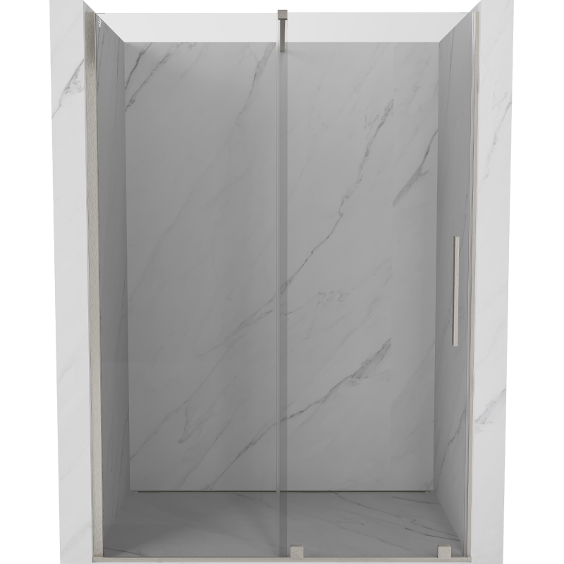 Mexen Velar posuvné sprchové dvere 140 cm, transparentné, kartáčovaný nikel - 871-140-000-01-97