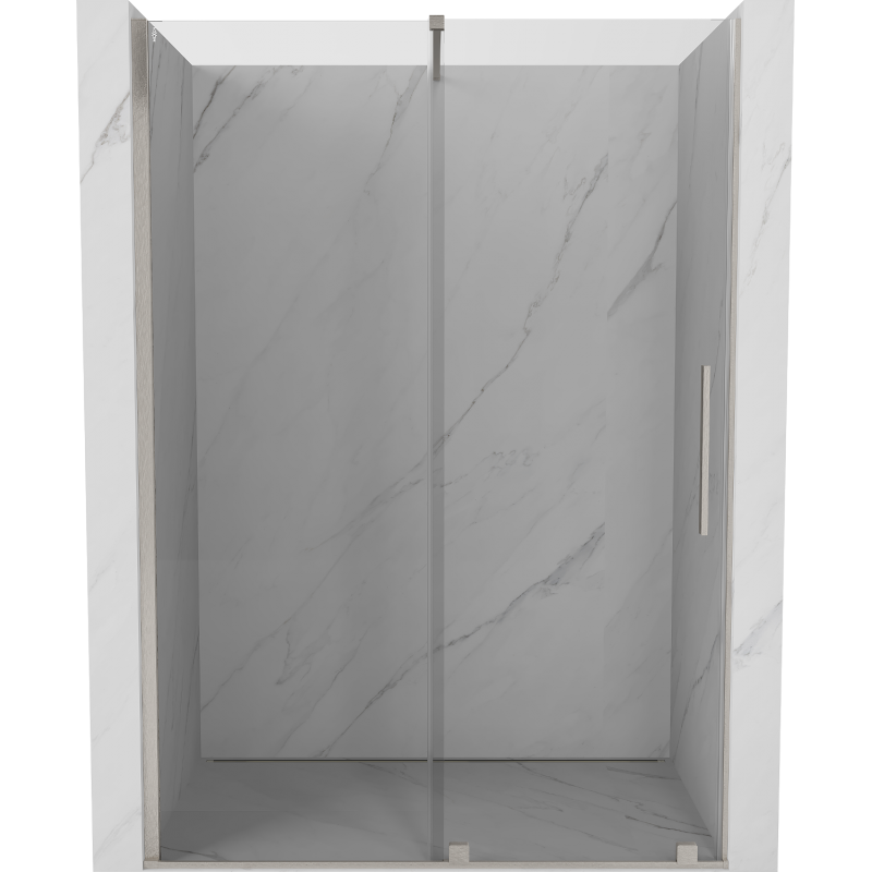 Mexen Velar sprchové dvere posuvné 160 cm, transparentné, brúsený nikel - 871-160-000-01-97