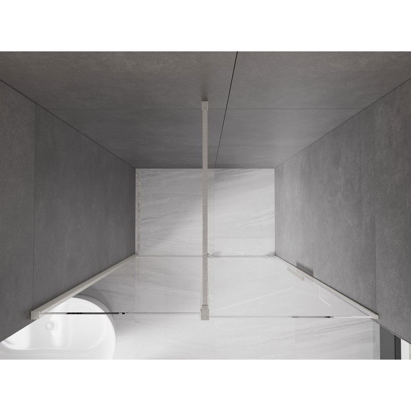 Mexen Velar posuvné sprchové dvere 150 cm, transparentné, brúsený nikel - 871-150-000-01-97