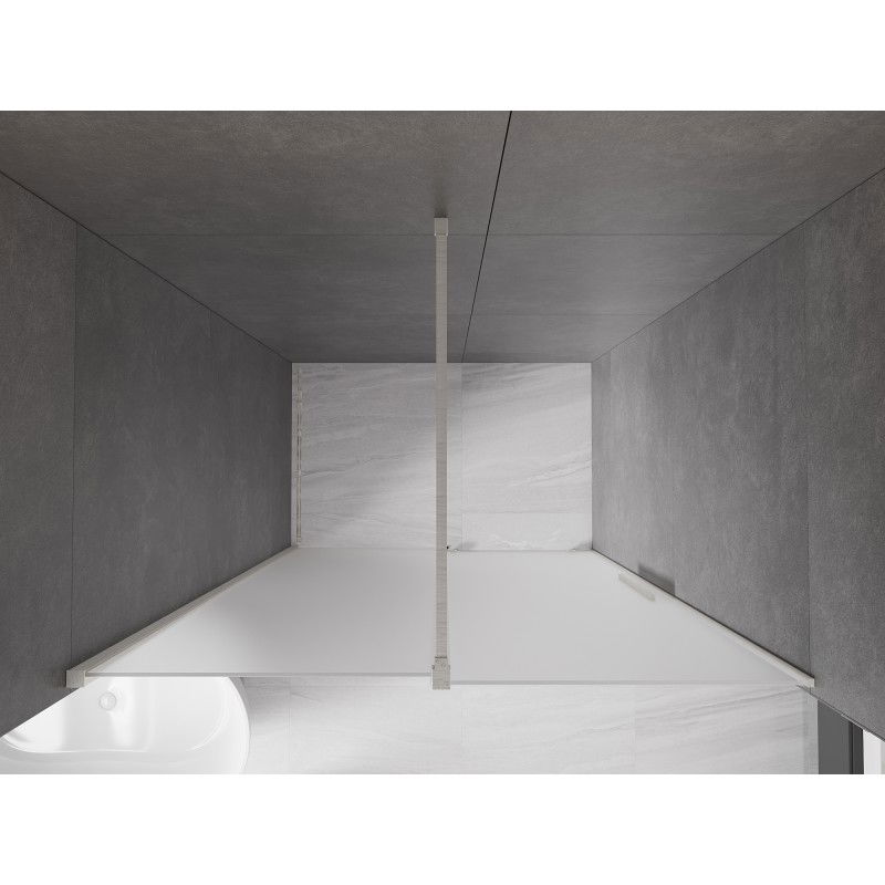 Mexen Velar posuvné sprchové dvere 130 cm, mrazené, kartáčovaný nikel - 871-130-000-31-97