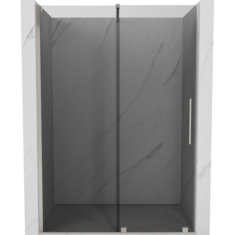Mexen Velar sprchové dvere posuvné 130 cm, grafit, brúsený nikel - 871-130-000-41-97