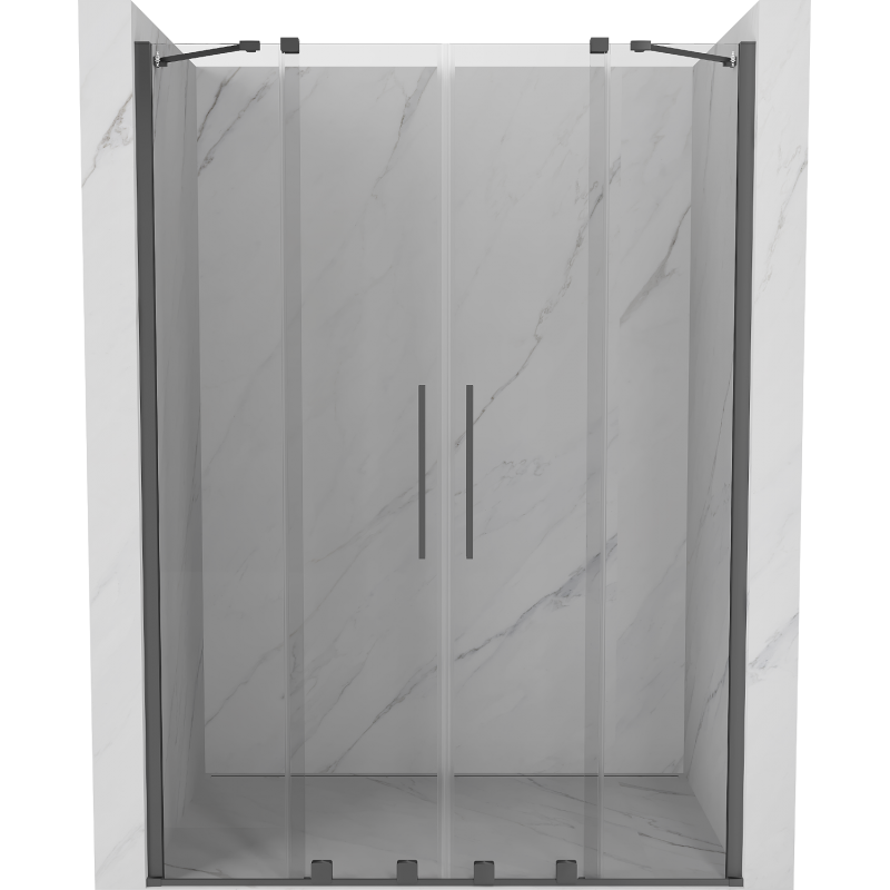 Mexen Velar Duo sprchové dvere posuvné 150 cm, transparentné, gun metal - 871-150-000-02-95