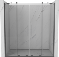 Mexen Velar Duo posuvné sprchové dvere 180 cm, transparentné, zbraňový kov - 871-180-000-02-95