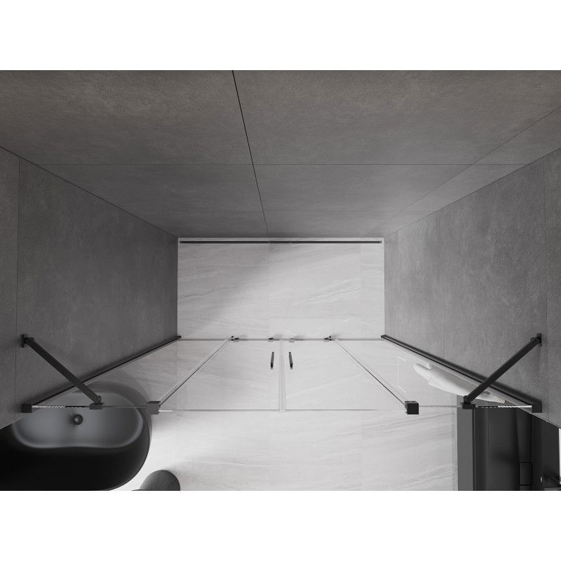 Mexen Velar Duo sprchové dvere posuvné 180 cm, transparentné, gun metal - 871-180-000-02-95