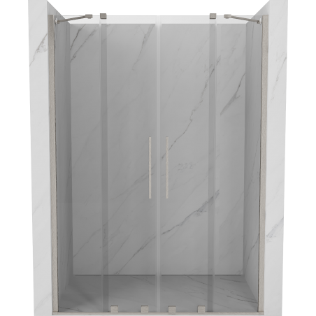 Mexen Velar Duo posuvné sprchové dvere 140 cm, transparentné, brúsený nikel - 871-140-000-02-97
