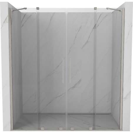 Mexen Velar Duo sprchové dvere posuvné 200 cm, transparentné, brúsený nikel - 871-200-000-02-97