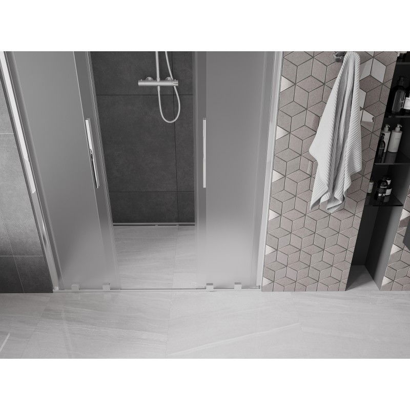 Mexen Velar Duo sprchové dvere posuvné 140 cm, matné, chróm - 871-140-000-32-01
