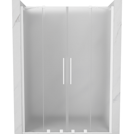 Mexen Velar Duo sprchové dvere posuvné 140 cm, matné, biele - 871-140-000-32-20