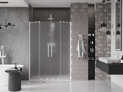 Mexen Velar Duo sprchové dvere posuvné 140 cm, matné, biele - 871-140-000-32-20