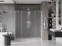 Mexen Velar Duo posuvné sprchové dvere 200 cm, mrazivé, biele - 871-200-000-32-20