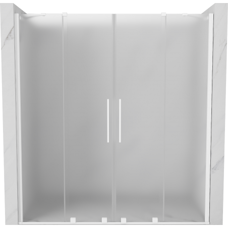 Mexen Velar Duo posuvné sprchové dvere 180 cm, mráz, biele - 871-180-000-32-20