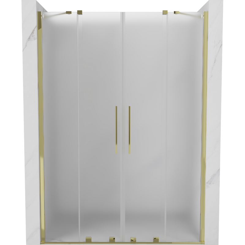 Mexen Velar Duo sprchové dvere posuvné 140 cm, matné, zlaté - 871-140-000-32-50