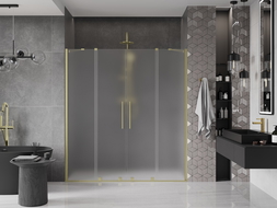 Mexen Velar Duo posuvné sprchové dvere 170 cm, matné, zlaté kartáčované - 871-170-000-32-55
